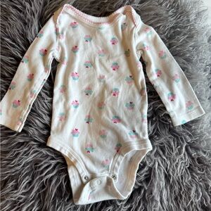 Koala Kids White Long-Sleeve Bodysuit with Pink & Mint Cupcake Print